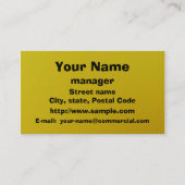 Geel op zwart op geel visitekaartje (Achterkant)