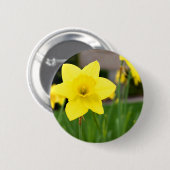 Geel opgeruimd ronde button 5,7 cm (Voorkant /achterkant)