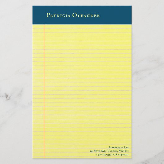 Geel opmaakmodel voor cores briefpapier (Voorkant)