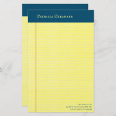 Geel opmaakmodel voor cores briefpapier (Voorkant / Achterkant)