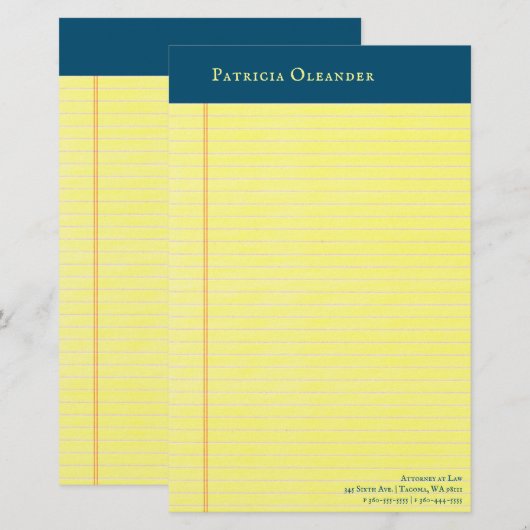 Geel opmaakmodel voor cores briefpapier (Voorkant / Achterkant)