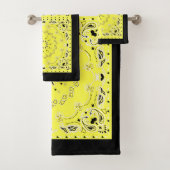 Geel oraal ontwerp bad handdoek (Insitu)
