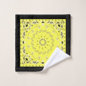 Geel oraal ontwerp bad handdoek (Wasdoekje)