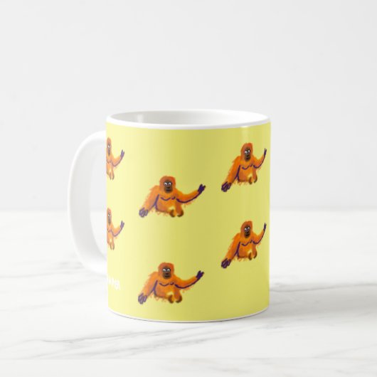 geel Orangutan mok door John Dyer (Voorkant links)