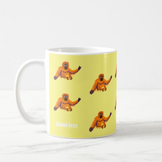 geel Orangutan mok door John Dyer (Links)