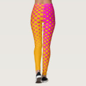 Geel Oranje aan Roze Leggings van het Patroon van  (Achterkant)