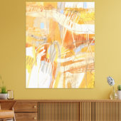 Geel Oranje Abstract expressionistisch schilderen Canvas Afdruk (Insitu (Woonkamer))