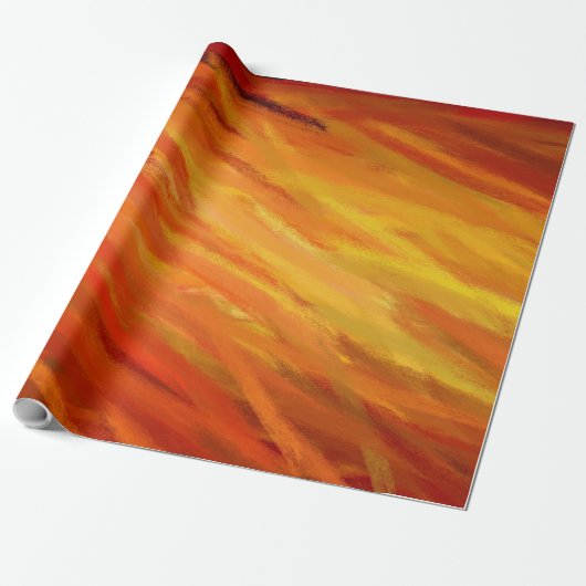 Geel Oranje Abstract kunstschilder Cadeaupapier (Uitgerold)