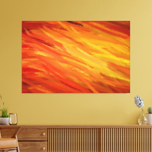 Geel Oranje Abstract kunstschilder Canvas Afdruk (Insitu (Woonkamer))