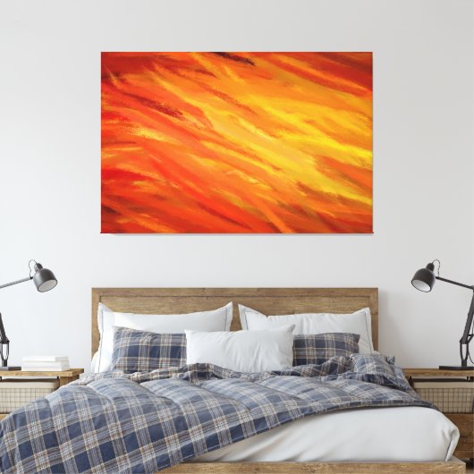 Geel Oranje Abstract kunstschilder Canvas Afdruk (Insitu (Slaapkamer))