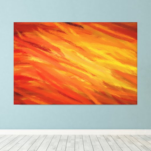 Geel Oranje Abstract kunstschilder Canvas Afdruk (Insitu (Houten vloer))