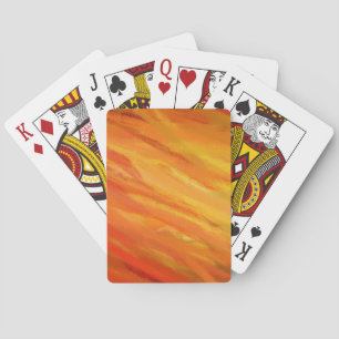 Geel Oranje Abstracte Kunstschilderij Pokerkaarten