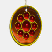 GEEL ORANJE AGATE GEMSTONE MON KERAMISCH ORNAMENT (Rechts)