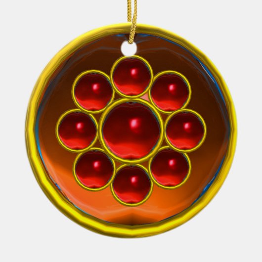 GEEL ORANJE AGATE GEMSTONE MON KERAMISCH ORNAMENT (Voorkant)