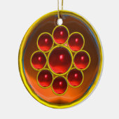GEEL ORANJE AGATE GEMSTONE MON KERAMISCH ORNAMENT (Links)
