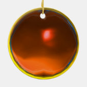 GEEL ORANJE AGATE GEMSTONE MON KERAMISCH ORNAMENT (Achterkant)