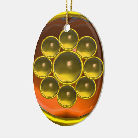 GEEL ORANJE AGATE GEMSTONE MON KERAMISCH ORNAMENT (Links)