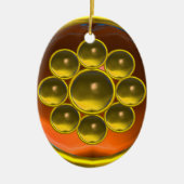 GEEL ORANJE AGATE GEMSTONE MON KERAMISCH ORNAMENT (Voorkant)