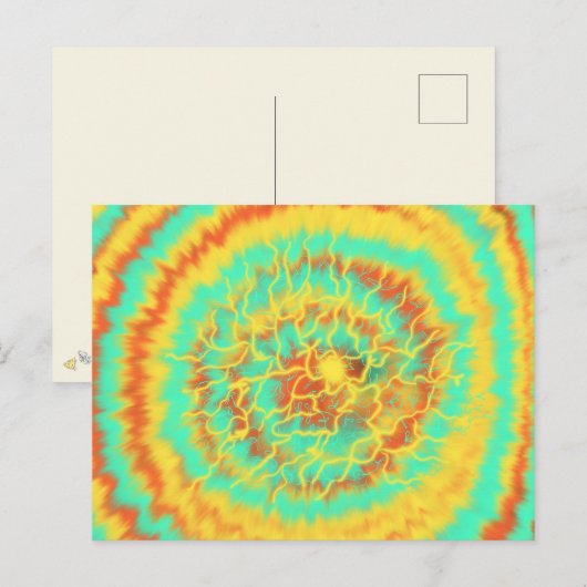 Geel Oranje Aqua Worship Art 6 jan 2018 HC Briefkaart (Voorkant / Achterkant)