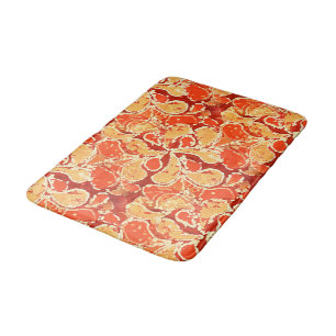 Geel Oranje Bali Batik Style Paisley Pattern Badmat