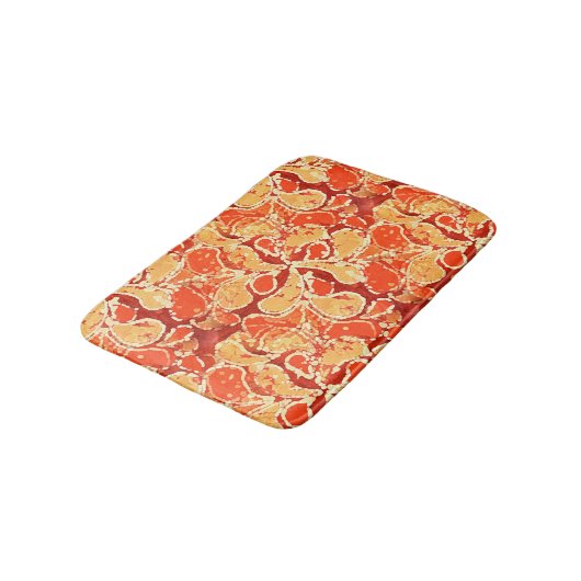 Geel Oranje Bali Batik Style Paisley Pattern Badmat (Gekanteld)