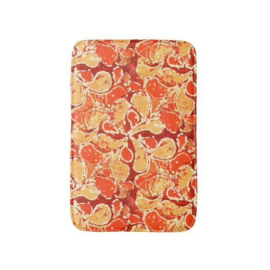 Geel Oranje Bali Batik Style Paisley Pattern Badmat (Voorkant Verticaal)