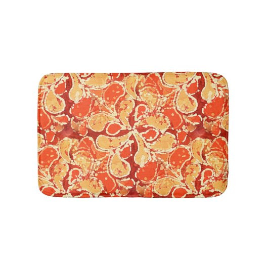 Geel Oranje Bali Batik Style Paisley Pattern Badmat (Voorkant)