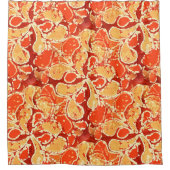 Geel Oranje Bali Batik Style Paisley Pattern Douchegordijn (Voorkant)