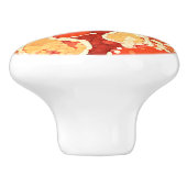 Geel Oranje Bali Batik Style Paisley Pattern Keramische Knop (Zijkant)