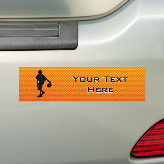 Geel Oranje Basketball Bumpersticker (Op auto)