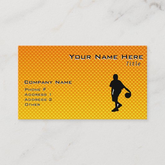 Geel Oranje Basketball Visitekaartje (Voorkant)