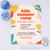 Geel Oranje  bewerkbaar Kinder zomerkamp Flyer (Enkel)