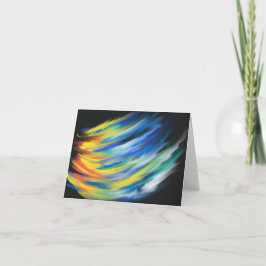 Geel Oranje Blauw Flame Modern Christelijke Kunst Kaart