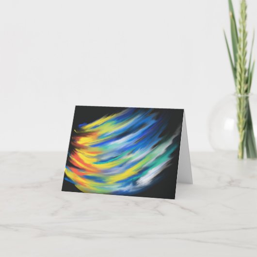 Geel Oranje Blauw Flame Modern Christelijke Kunst Kaart (Voorkant)