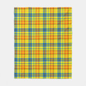 Geel Oranje Blauw Gestreepte Plaid Ontwerp Fleece Deken (Voorkant)
