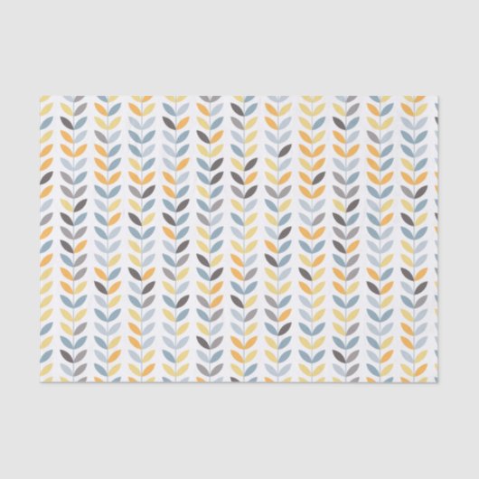 geel oranje blauw grijs Scandinavisch patroon Tissuepapier (Voorkant)