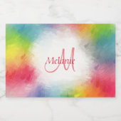 Geel Oranje Blauw Groen Roze Rood Paars Monogram Voedselcontainer Etiket (Enkel label)