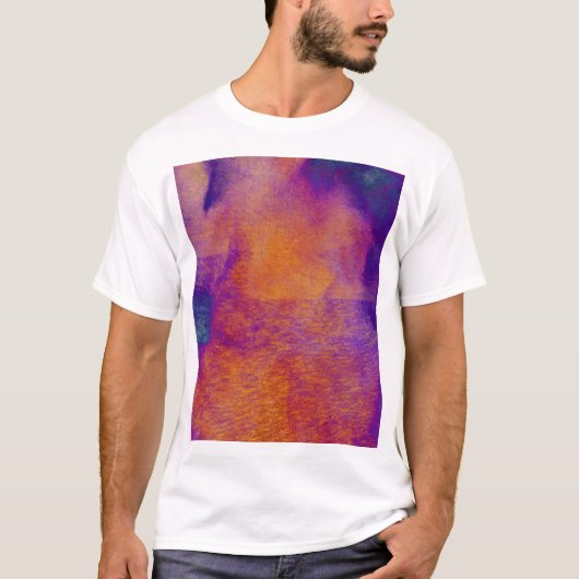 Geel oranje blauw paars modern grafisch ontwerp t-shirt (Voorkant)