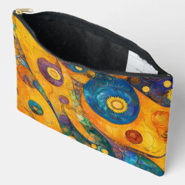 GEEL ORANJE BLAUW PAARSE ABSTRACTE VORMEN ETUI