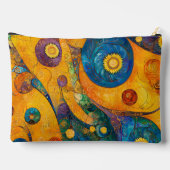 GEEL ORANJE BLAUW PAARSE ABSTRACTE VORMEN ETUI (Achterkant)