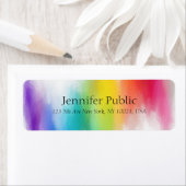 Geel Oranje Blauw Roze Rood Paars Modern Etiket (Insitu)