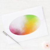 Geel Oranje Blauw Roze Rood Trendy Modern Ovale Sticker (Envelop)