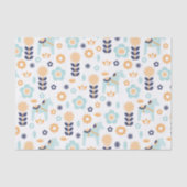 geel oranje blauw Scandinavisch folkpatroon Tissuepapier (Voorkant)