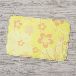 Geel Oranje bloemen Eenvoudige zomerrestanten Badmat