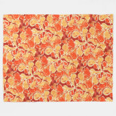 Geel Oranje Bohemen Bali Batik Style Paisley Fleece Deken (Voorkant (Horizontaal))