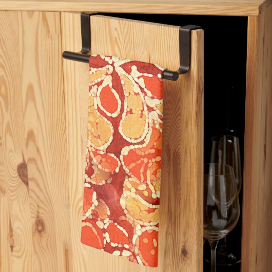 Geel Oranje Bohemen Bali Batik Style Paisley Theedoek (Derde Gevouwen)