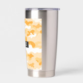 Geel Oranje Camouflagepatroon Geïsoleerde Drinkbeker (Links)