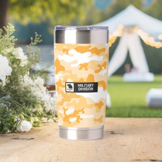 Geel Oranje Camouflagepatroon Geïsoleerde Drinkbeker (Bruiloft (Gedraaid)  )