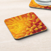 Geel & Oranje Chrysanthemum Bier Onderzetter (Linkerzijde)