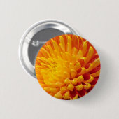 Geel & Oranje Chrysanthemum Ronde Button 5,7 Cm (Voorkant /achterkant)
